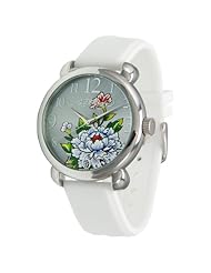 Ed Hardy Womens FO-WH Fountain White Quartz Analog Watch