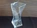 TBC UNIQUE BLOCK TWIST VASE: Clear Glass Block Twist Vase, Height 10