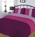 Triptych Purple/Lilac/Fuchsia King Size Poly/Cotton Duvet Cover Set