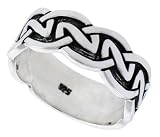 Gent's 1/4 (8 mm) Sterling Silver Celtic Knot Band