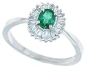 0.40Ct Emerald and Diamond Ring in 14Kt White Gold