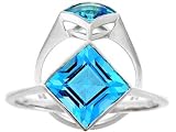 1.95 cts Genuine Blue Topaz Ring - 14kt White or Yellow Gold LIFETIME WARRANTEE