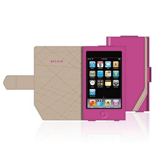 Belkin Leather Folio Case for 2G iPod Touch, Pink / Grey