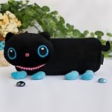 [Black Kitty] Large Plush Gadget Pencil Pouch Bag / Cosmetic Bag / Carrying Case (7.9*3.1*1.5)