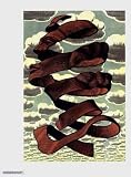 Rind by M.C. Escher. Art Print Poster FRAME IT.. 21.75 inches width by 25.5 inches height. Highest Quality Art Poster Print</title