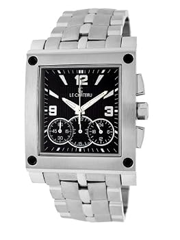 Le Chateau Men's Sports Chronograph Watch #5402M (Black Dial)