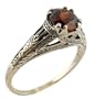 Vintage Style Sterling Silver Filigree .85ct Garnet Ring (sz 5.5)