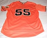 Tim Lincecum Autographed Orange San Francisco Giants Jersey W/PROOF Picture of Tim Signing for us