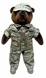 Stuffed 20 teddy bear in personalized custom embroidered U.S. Air Force Air Battle Military Uniform ABU
