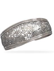 Oxidized Ornate Cuff Bracelet 925 Silver Sterling Chunky Wide Antiqued