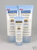 Neutrogena Ultra Sheer Dry-Touch Sunblock, SPF 70, 3-Ounce Tubes (Pack of 2) Plus Bonus 1 oz Travel Size Total 7.0 oz