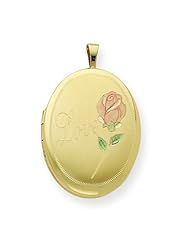 Genuine .925 Gold Plated Sterling Silver 20mm Satin, Enameled, D/C Love Locket". 100% Satisfaction Guaranteed.
