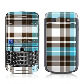Turquoise Plaid Design Protective Skin Decal Sticker for BlackBerry Bold 9700 Cell Phone