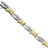 10K Two Tone Gold 1 ct. Diamond Tennis Bracelet
