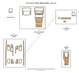 Acura TSX 04-05 - 27 pieces - Chrome Dash Trim Kit a Wood Carbon and Aluminum