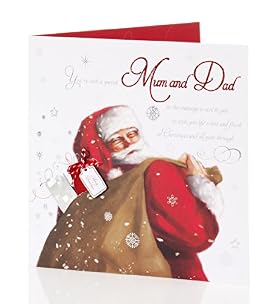 Mum & Dad - Traditional Santa Large Christmas Card