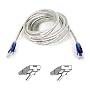Belkin 7FT RJ11M/RJ11M 100Mbps Snagless Hi-Speed Internet Modem Snagless Cable (Ice)