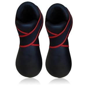 Pu Karate Boot Foot Protection Kick Boxing Sparing Contact Black Large