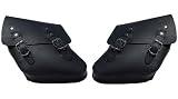 La Rosa Harley Dyna Wide Glide FXR Black Leather Left & Right Side Saddle Bag Set