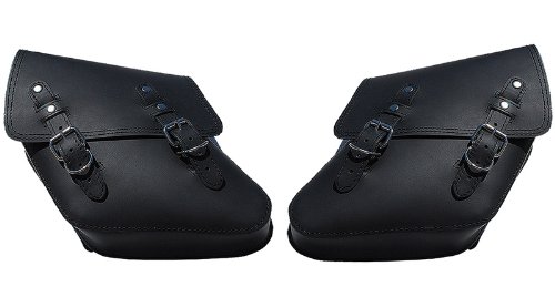 La Rosa Harley-Davidson Dyna Wide Glide FXR Black Leather Left & Right Side Saddle Bag Set On Sale