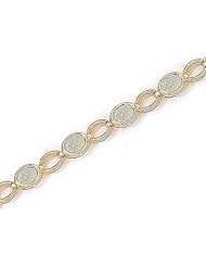 14kt Yellow Gold Oval Opal Bracelet.