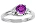 0.69 cts Genuine Amethyst and Diamond Ring - 14kt White or Yellow Gold