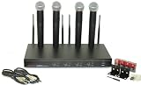 Hisoinc UHF 4-Channel Handheld Wireless Microphone System, HSU8300H
