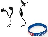 2 in 1: (Universal Black Stereo Headset Hands-free with 3.5mm Plug + 3.5mm to 2.5mm Audio Adapter) for Nokia 5310 XpressMusic, N95, N96, N85, N79 N82 N81 N78 5610 + Free Stars stripes Silicone WristBand