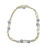 Blue Venetian Glass and Pearl Necklace by Elizabeth Showers