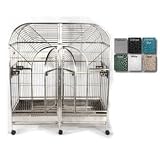 Double Macaw Bird Cage Bright White