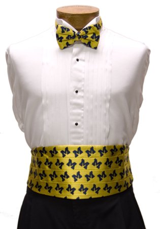 Michigan Cummerbund & Bow Tie Set - University of Michigan Cummerbund Set wit...
