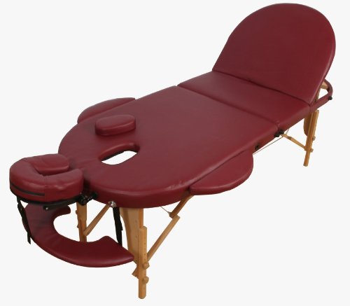 Table de Massage Pro Luxe, pliante Confort, ovale, rouge