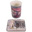 French Caf&eacute; Boxed Porcelain mug and coaster set