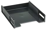 Rubbermaid 16071 Basic Front Load Stackable Tray, Letter Size, Black, Carton of 6