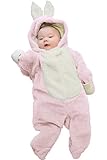 Sweet Mommy マシュマロボア＆オーガニックコットン うさぎさんジャンプスーツ ふわふわ柔らか 抱きしめたくなるあったか カバーオール 選べる足先 手洗い可 コスチューム ラビット スウィート