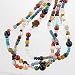Southwestern Native American Handcrafted Turquoise, Lapis, Amber, and Gemstone Bead 21" Three Strand Necklace, #11649
