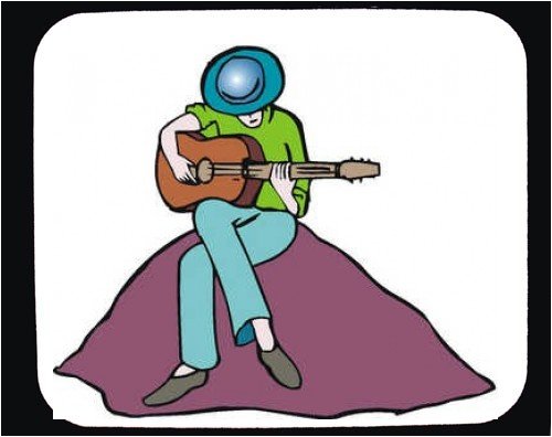Mouse Pad with man, instrument, musical, troubador, Polynesia, playing, strings, Hawaii, sitting, holding, guitar