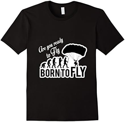 Men's Human Evolution Born To Fly T-Shirt Medium Black