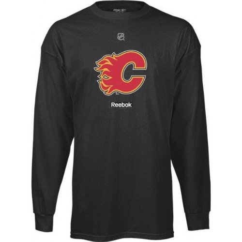 Calgary Flames -Black- Primary Logo Long Sleeve T-Shirt