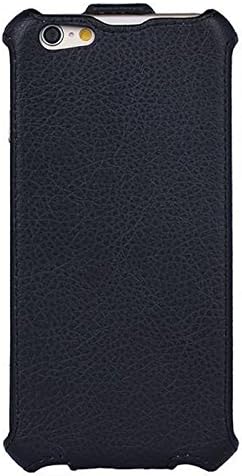 Solid Color Sewing PU Leather Folio Flip Case Cover (For 5.5" iPhone 6 Plus, Black)