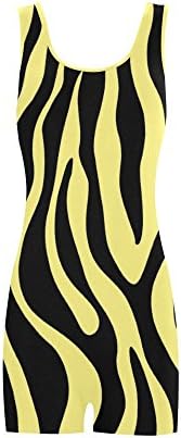 Burrows Custom Zebra Nylon Spandex One Piece Boyleg Swimsuit for Women Yellow