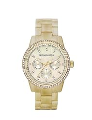 Michael Kors Horn Bracelet Gold Tone Glitz Ladies Watch #MK5281