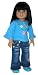 Turquoise Keyhole Top and Distressed Denim Jeans. Fits 18