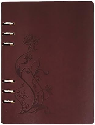 BEYLLEY™ Brown Refillable Leather Hardcover Notebook, 9 x 6.9 inches, 180 Pages