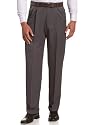 Haggar Men's Mynx Gabardine Hidden Expandable Waist Pleated Dress Pant
