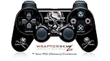 Sony PS3 Controller Skin Chrome Skull on Black