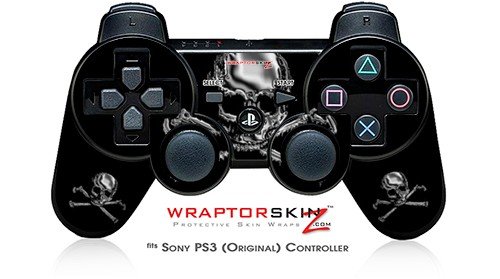 Sony PS3 Controller Skin Chrome Skull on Black 417N hXYowL Sony PS3 Controller Skin Chrome Skull on Black