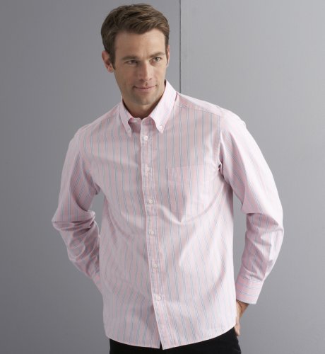Big & Tall Blue Harbour Long Sleeve Oxford Stripe Shirt