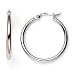 14k White Gold Polished 3.00mm Lightweight Tube Endless Hoop Earrings 27mm Diameter