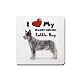 I Love My Australian Cattle Dog Rubber Square Coaster (4 pack)